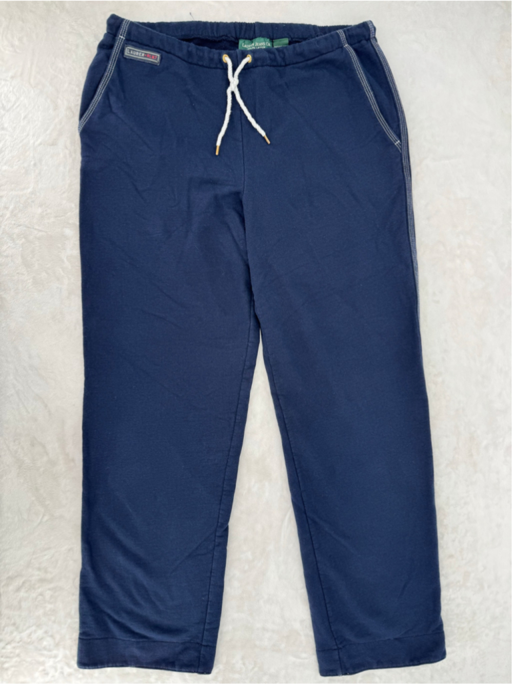 Ralph Lauren Lauren Jeans Co. Track Pants Navy Blue Cotton Straight Leg Medium
